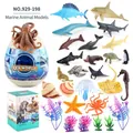 Marine animal model toy set with 20 pieces and blue sea world capsule storage box - 20 Pcs Marine Animal Model Eggs