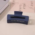 Matte navy blue rectangular large hair claw clip for thick hair with minimalist design - #27 Matte Navy Blue - 10.5cm / Bulk (No Packaging)