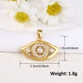 Gold plated evil eye pendant with pearls and cubic zirconia, 2.3cm by 1.5cm size - A0268-Triple Pearl Evil Eye