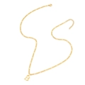 Golden Figaro chain necklace featuring a minimalist uppercase letter B pendant - Letter B