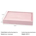 Pink velvet jewelry display tray for rings and bracelets with detailed 20x15x3cm dimensions - Small Ring Bar Tray / Pink