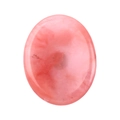 Oval rose quartz worry stone with smooth surface and natural crystalline texture - Watermelon red / 45*35*8mm