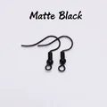 Matte black stainless steel French earring hooks with spiral spring for DIY jewelry - Matte Black