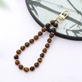 Detail of natural tiger eye stone beads charm with gold metal spacer and lobster clasp - K3419 Tiger Eye Natural Stone Pendant