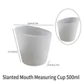 Semi-transparent 500ml silicone measuring cup with precise ML OZ CUP scale markings - Oblique Mouth Measuring Cup 500ml