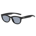 Occhiali da sole vintage cat eye con montatura nera e lenti azzurre trasparenti - Montatura Nera Lenti Grigie