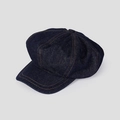Retro indigo denim krantenjongenspet voor dames met contrasterende stiksels - M (56-58cm) / Donkerblauw