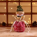 Grande sacchetto regalo di Natale rosso con pupazzo di neve 3D e motivi di fiocchi di neve - Pupazzo di neve
