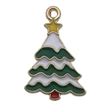 Ciondolo ad albero di Natale in lega con smalto colorato per la creazione di gioielli - Albero di Natale (14172) / 1 pezzo (16x24mm) / Verde