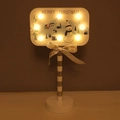 Segnale STOP di Natale a LED in legno con pupazzo di neve e luci calde soffuse - Pupazzo di Neve Bianco Argento