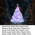 Purple glowing Christmas tree static window sticker in five sizes for holiday decoration - SDUV-263 [Static Cling Glue-free] / Small [40*60CM]