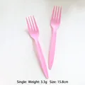 Forchette usa e getta rosa in plastica per feste, lunghezza 15,8cm e peso 3,3g - Plastica/PS / Forchette di Plastica Rosa (10 pezzi)