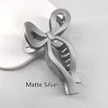 Elegant bow-shaped hair claw clip in a stylish matte silver finish for thick hair - Matte Silver