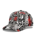 Berretto da baseball in stile giapponese con stampa manga retrò bianca e nera - Taglia Unica (Reg. 58cm) / Stile Pubblicitario Giapponese Retrò (C)