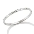 Bracciale rigido sottile in acciaio inossidabile argento con sette zirconi incastonati - Color Platino (PAS845)