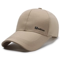 Breathable khaki mesh baseball cap with curved brim and fashion woven label - Khaki