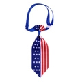 Detail of American flag pet necktie with adjustable buckle and striped ribbon texture - NT153-5