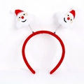 Cerchietto natalizio rosso con figure di Babbo Natale in peluche montate su molle - TK56 Ricamo Molla Babbo Natale Cappello Rosso / Rosso
