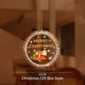 Hanging 21cm LED Christmas light with Santa and gift box pattern in warm glow - Christmas Gift Box Style