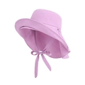 Lavender purple wide brim sun hat with adjustable drawstring and UV protection - Purple