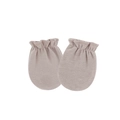 Baby cotton anti-scratch mittens in dusty pink with elastic ruffled cuffs for newborns - Milk Tea (Elastic Anti-Scratch Mittens)