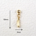 Detailed view of a gold heart pendant showing dimensions 19mm by 3mm on white background - Gold Banana Pendant