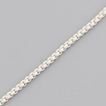 Minimalist white matte box chain necklace with delicate metal links in candy colors - White