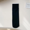 Thin velvet slouch socks in black finish for a stylish minimalist summer look - One Size / Black