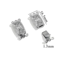 Silver multi-strand snap clasp for DIY jewelry with embossed pattern and 16.5mm size - B Steel Color