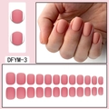 Detail of 24pcs matte dusty rose press-on nails in short round shape and set layout - Glue Type / Matte Dusty Pink (DFYM-03)