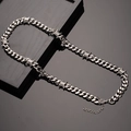 Silver thorn Cuban link necklace with wire accents on a premium dark display tray - 46cm / Silver Necklace