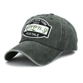 Berretto vintage in cotone lavato verde scuro con ricamo Aero New York 1865 - Regolabile / Verde Militare