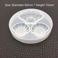 Moule circulaire en silicone translucide pour coquilles de résine DIY, 62 mm sur 10 mm - Moule Coquillage Semi-Stéréoscopique