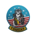 Top Gun Maverick Tomcat embroidered patch with cartoon cat and military flight emblem - TOMCAT Cartoon