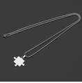 Collares de pareja con colgante de rompecabezas en acero de titanio y cadena de caja - Estilo de Hombre