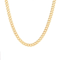 Minimalist gold plated stainless steel curb link chain necklace with polished finish - 6mm Cuban Chain