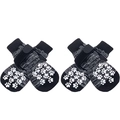Waterproof non-slip dog socks with velcro straps and white paw print rubber dots - Gradient Gray Adhesive Dots [opp Bag] / S