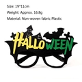 Halloween party glasses frame with yellow and green 3D text and bat castle design - Felt Halloween Glasses-Style D