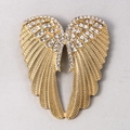 Elegante spilla a forma di ala dorata con strass scintillanti per abiti da donna - XD9346-1 Ali Dorate