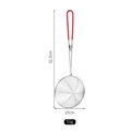 Stainless steel mesh strainer spoon with a red silicone handle and 10cm diameter - 10cm (201 Red) / Red
