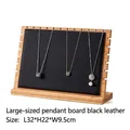 Extra large bamboo and black leather necklace display stand with multi-slot design - XL Black PU Leather Board