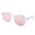 Retro round pink lens pet sunglasses with transparent frame for cute styling and fashion - Gradient Pink Round