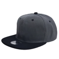 Contrast snapback baseball cap featuring a dark grey crown and black flat brim - M (56-58cm) / Dark Grey Top Black Brim