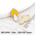 Enamel vegetable cabbage charm for DIY jewelry making in yellow and white finish - White Radish Yellow Leaf (BK1549#)