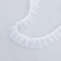 Pure white 2.5cm pleated chiffon ruffle trim for DIY dress sewing and accessories - 2.5cm Wide / Bleached White Encrypted