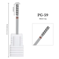 Diamond nail drill bit PG-59 with 2.5mm head and red ring for cuticle manicure - PG-59 Red-Grinding Burr
