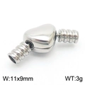 Herzförmiger Schraubverschluss in Silber für 2,5mm Lederband DIY Schmuck - Silber Herz Stil (KLJ8648-Z)