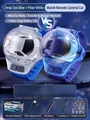 Blue and white alloy mini RC cars in wrist watch bases with full accessories and road blocks - 2 Pcs Set/Roadblock Bag/2.4G / Tech Blue + Polar White