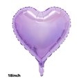 Single 18-inch purple heart-shaped foil balloon with glossy metallic finish for decoration - Heart Light Purple