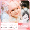 Cute heart face tattoo sticker BE-008 with pink gradient and starry cool design - Sweet Cool Heart Lip Style (BE-008)